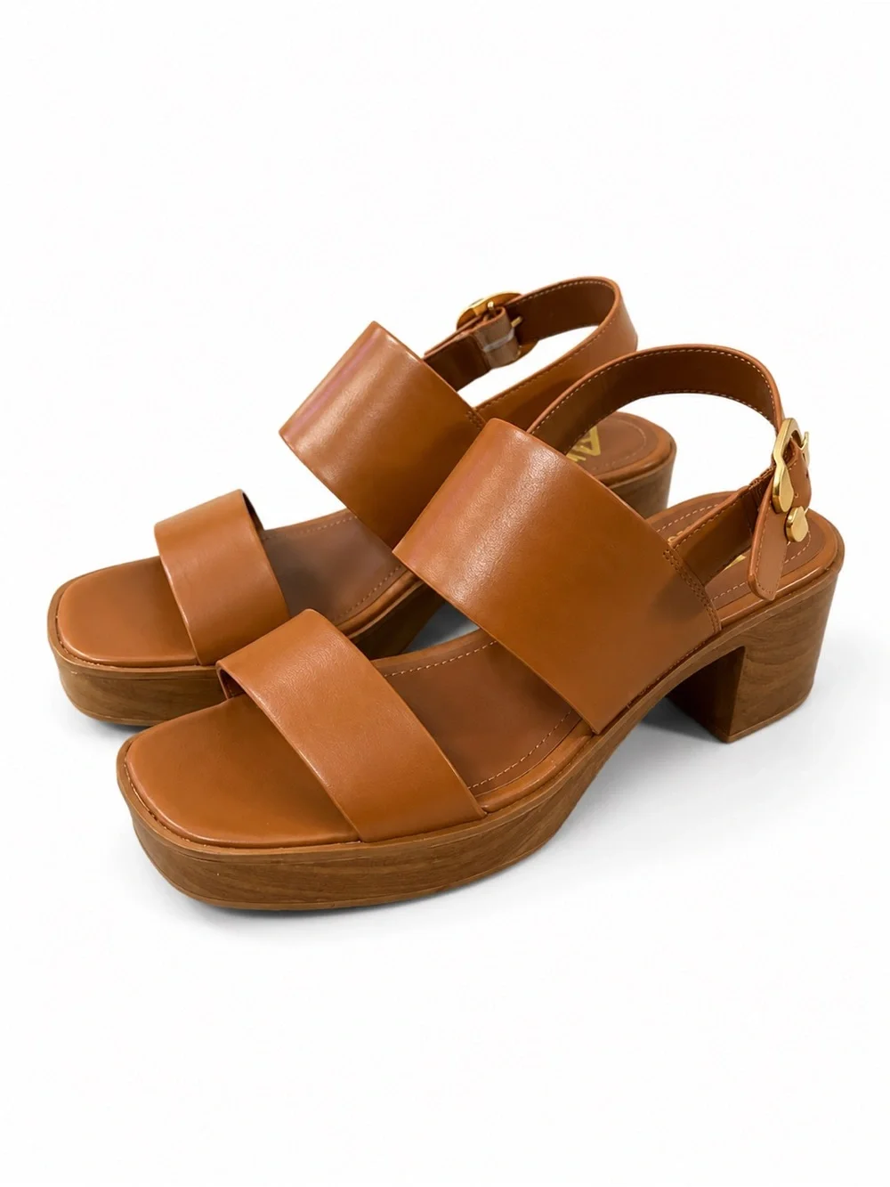 AEROSOLES Cognac Double-Strap Platform Sandal